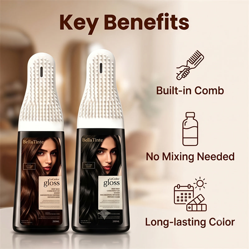 Hair Dye Cream Hair Dye Comb Hair Color Ammonia-Free Cream with Plant Extracts for Long-Lasting Color, No Fading, Plant Extracts, No Damage to Hair, Chestnut Brown, Natural Black, Highlights, Gentle Hair Care Hairdye