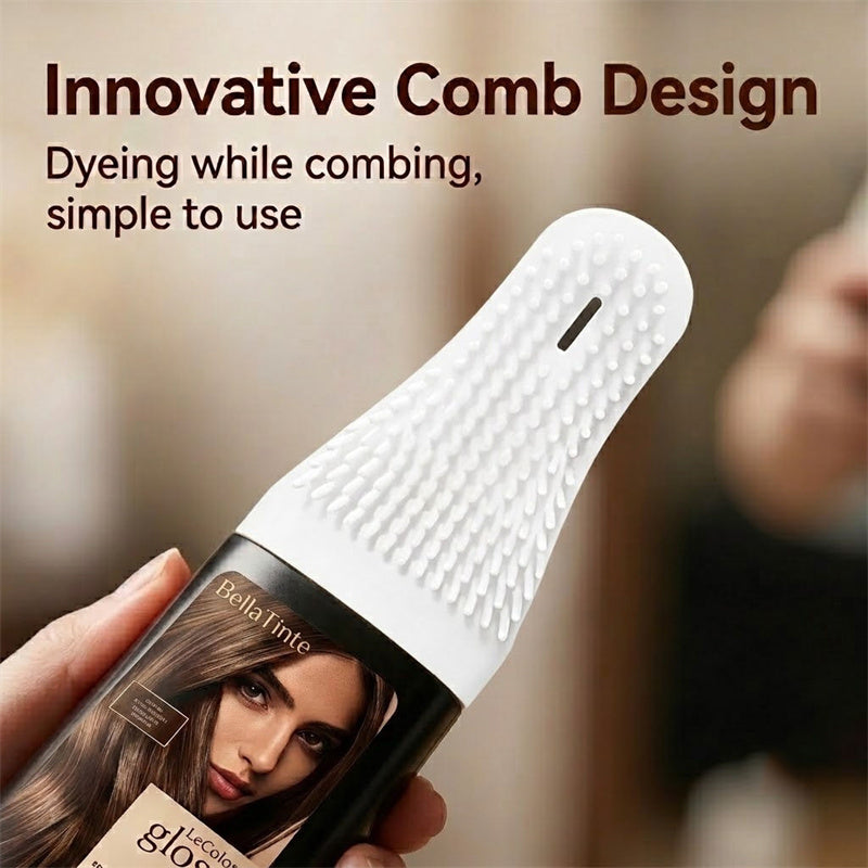 Hair Dye Cream Hair Dye Comb Hair Color Ammonia-Free Cream with Plant Extracts for Long-Lasting Color, No Fading, Plant Extracts, No Damage to Hair, Chestnut Brown, Natural Black, Highlights, Gentle Hair Care Hairdye