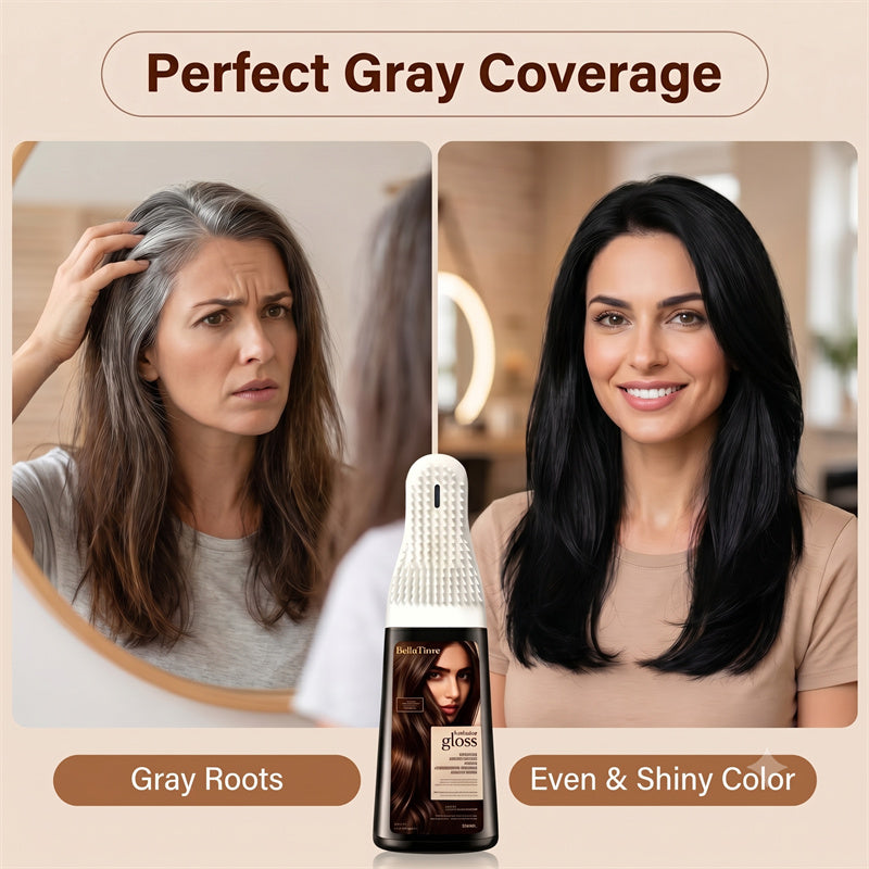 Hair Dye Cream Hair Dye Comb Hair Color Ammonia-Free Cream with Plant Extracts for Long-Lasting Color, No Fading, Plant Extracts, No Damage to Hair, Chestnut Brown, Natural Black, Highlights, Gentle Hair Care Hairdye