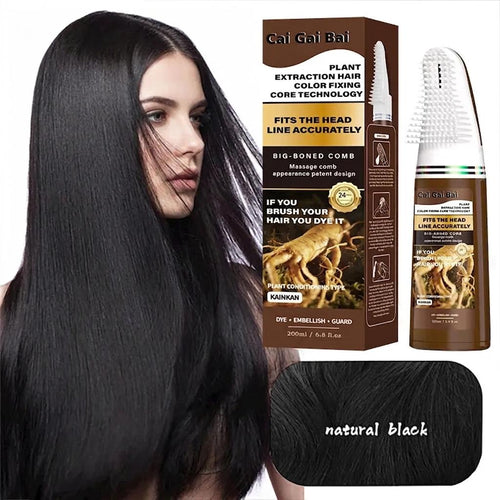 Home Hair Dye with Integrated Comb: Convenient Hair Dye Cream for Long-Lasting Color, No Fading, Plant Extracts, No Damage to Hair, Chestnut Brown, Natural Black, Highlights, Gentle Hair Care