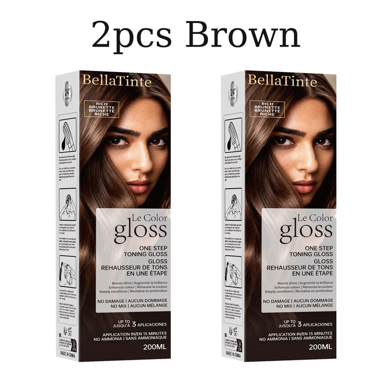 Hair Dye Cream Hair Dye Comb Hair Color Ammonia-Free Cream with Plant Extracts for Long-Lasting Color, No Fading, Plant Extracts, No Damage to Hair, Chestnut Brown, Natural Black, Highlights, Gentle Hair Care Hairdye