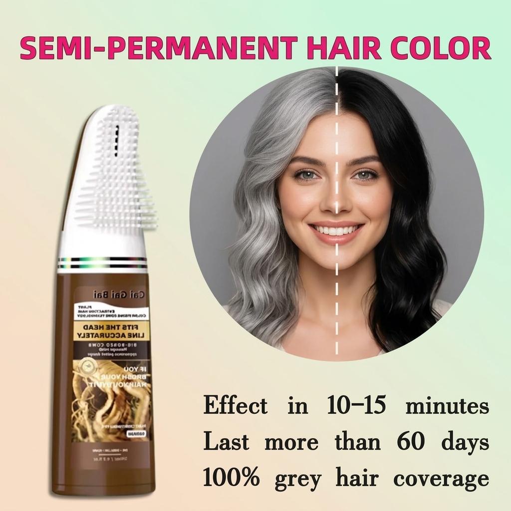 Home Hair Dye with Integrated Comb: Convenient Hair Dye Cream for Long-Lasting Color, No Fading, Plant Extracts, No Damage to Hair, Chestnut Brown, Natural Black, Highlights, Gentle Hair Care